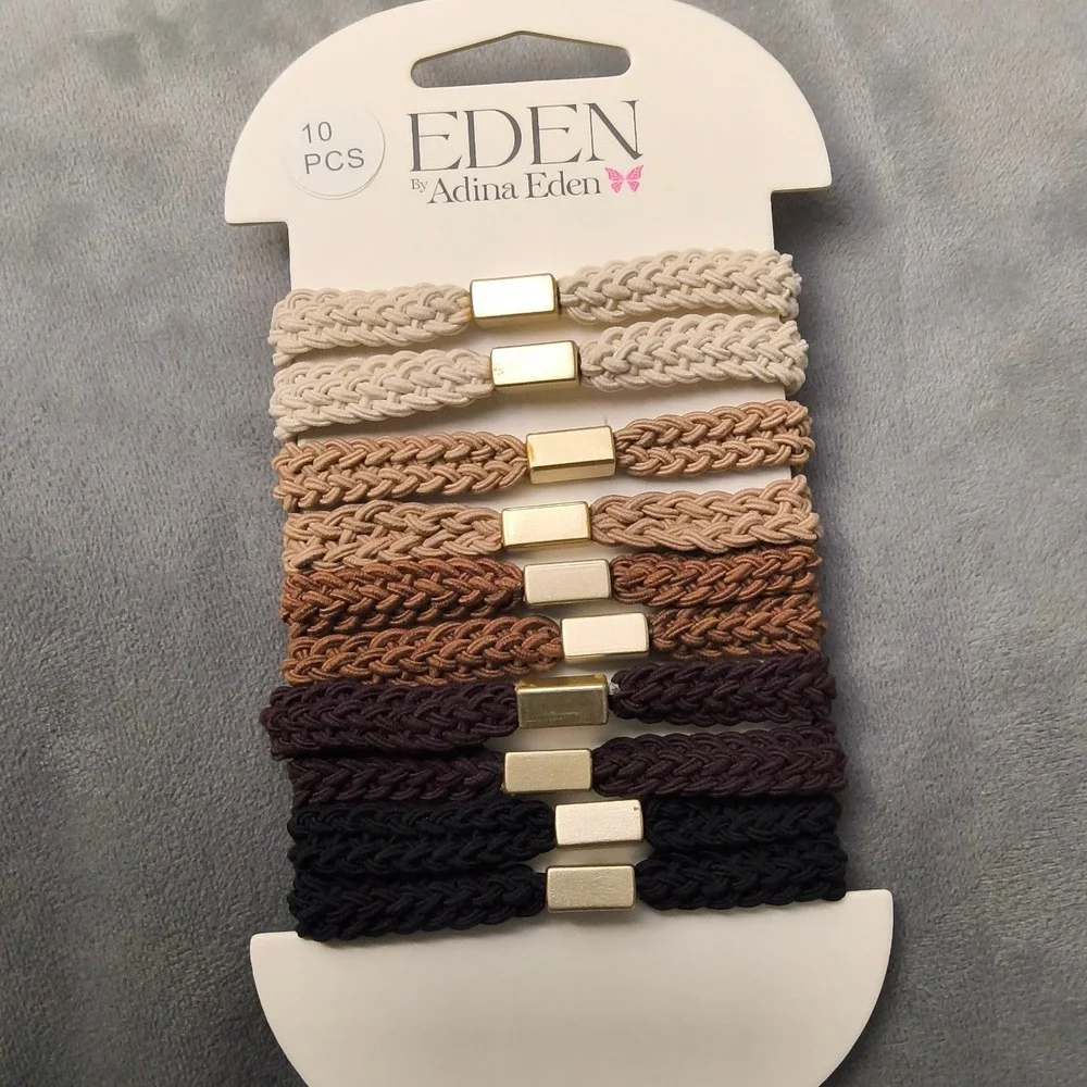 Eden by Adina Eden 10 Pack Soft Knit Braided Hair Ties
